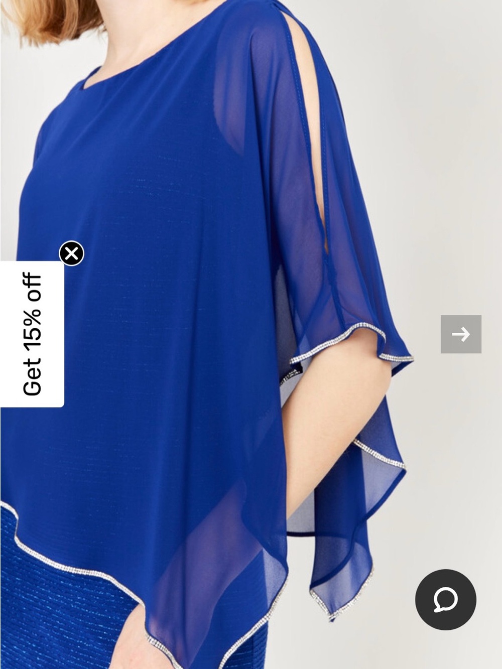 Frank Lyman Design Royal Blue Maxi Dress with Sheer Overlay - Picture 8 of 9